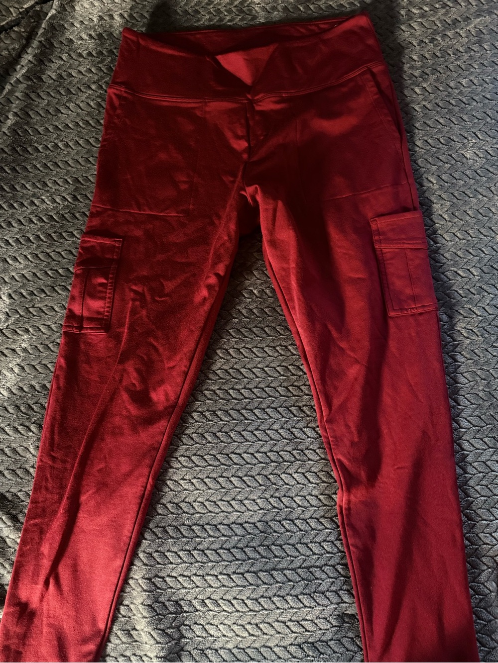 PINK Victoria's Secret Deep Red Cargo Leggings